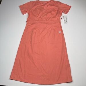Butter Soft Dress Scrubs Empire Waist Peach Hospital Nurse Uniform Tech New